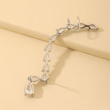 Crystal & Silver-Plated Pear-Cut Ear Climber