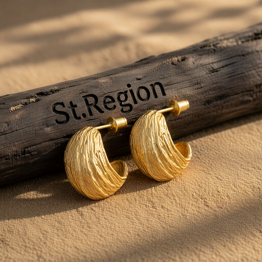 18K Gold-Plated C-Shape Huggie Earrings
