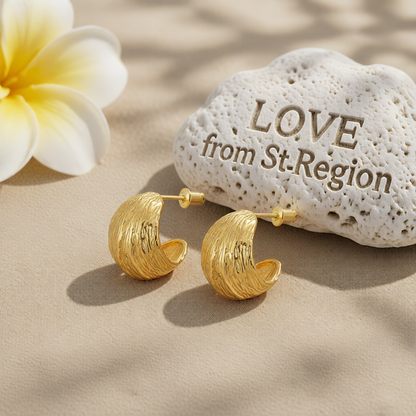 18K Gold-Plated C-Shape Huggie Earrings