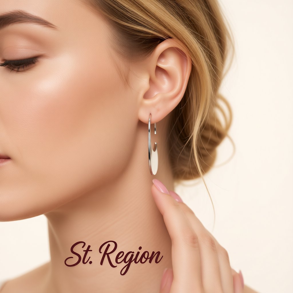 Silver-Plated Flat Huggie Earrings, silver huggie earrings, botanical inspired, styled look