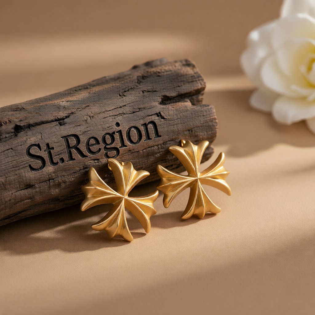 18K Gold-Plated Clover Stud Earrings