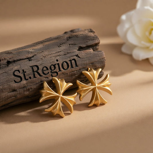 18K Gold-Plated Clover Stud Earrings