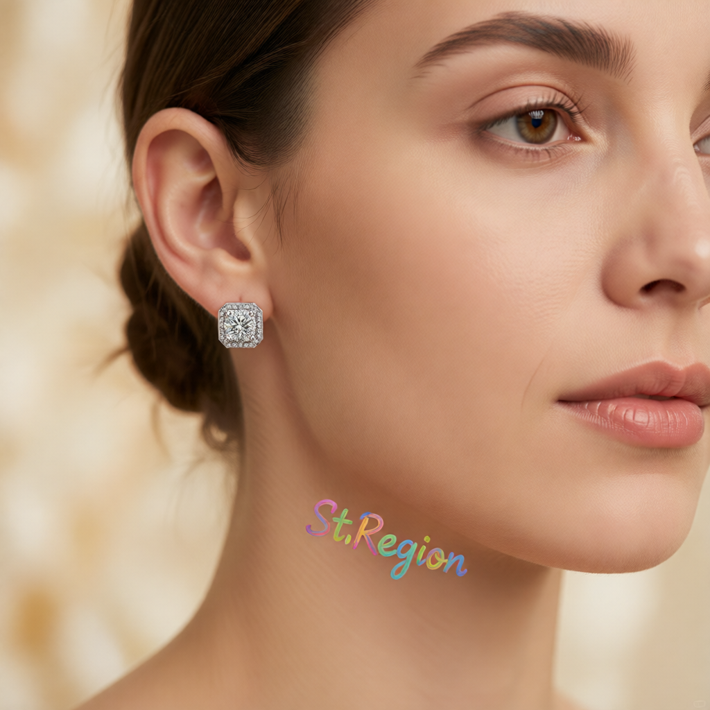 Crystal & Cubic Zirconia Halo Stud Earrings