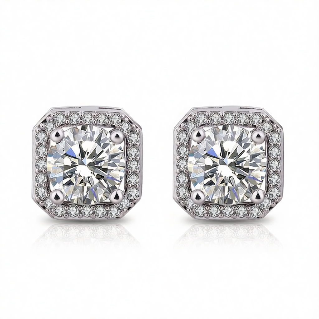 Crystal & Cubic Zirconia Halo Stud Earrings