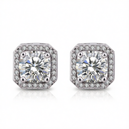 Crystal & Cubic Zirconia Halo Stud Earrings