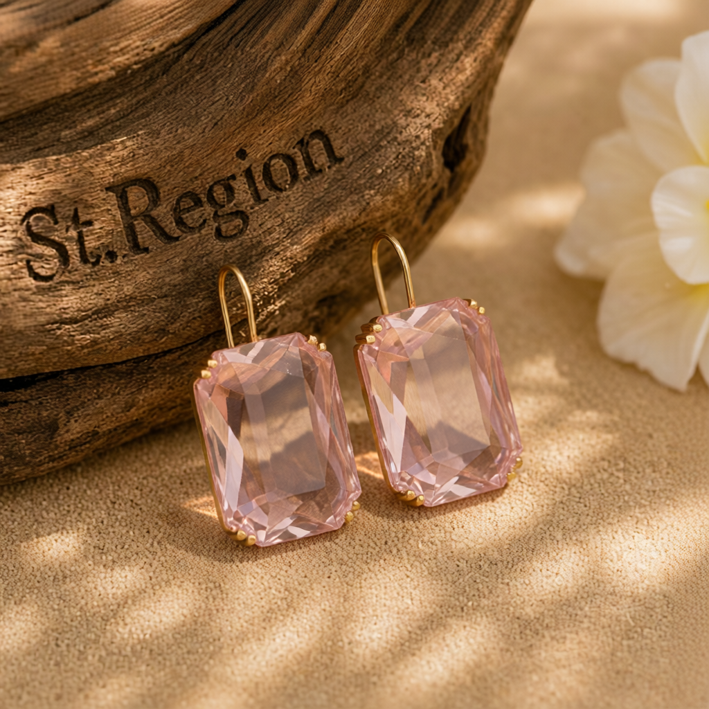 Clear Crystal & 18K Gold-Plated Radiant-Cut Drop Earrings