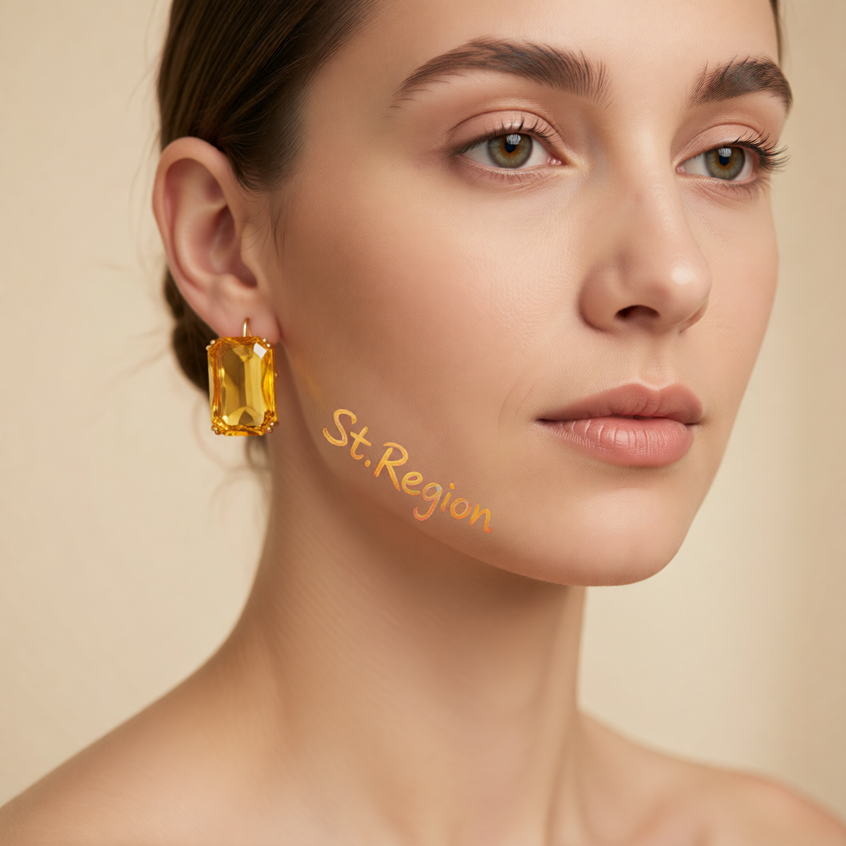 Yellow Crystal & 18K Gold-Plated Radiant-Cut Drop Earrings