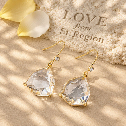 Crystal and Cubic Zirconia Trillion-Cut Drop Earrings, drop earrings for women, botanical inspired, lifestyle look