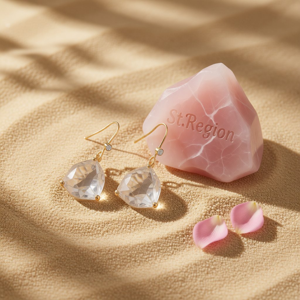 Crystal and Cubic Zirconia Trillion-Cut Drop Earrings, drop earrings for women, botanical inspired, detail close-up