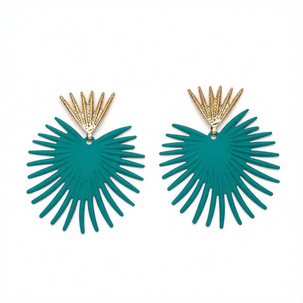 Blue Enamel and 18K Gold-Plated Heart Drop Earrings, gold drop earrings for women, dainty minimalist design, side view