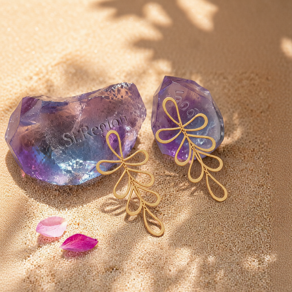 18K Gold-Plated Open Leaves Drop Earrings