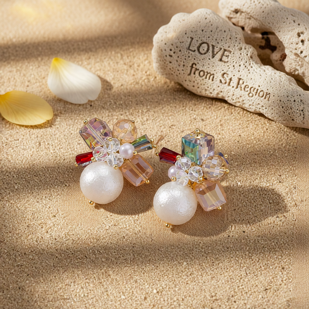 Crystal & Pearl 18K Gold-Plated Cluster Stud Earrings