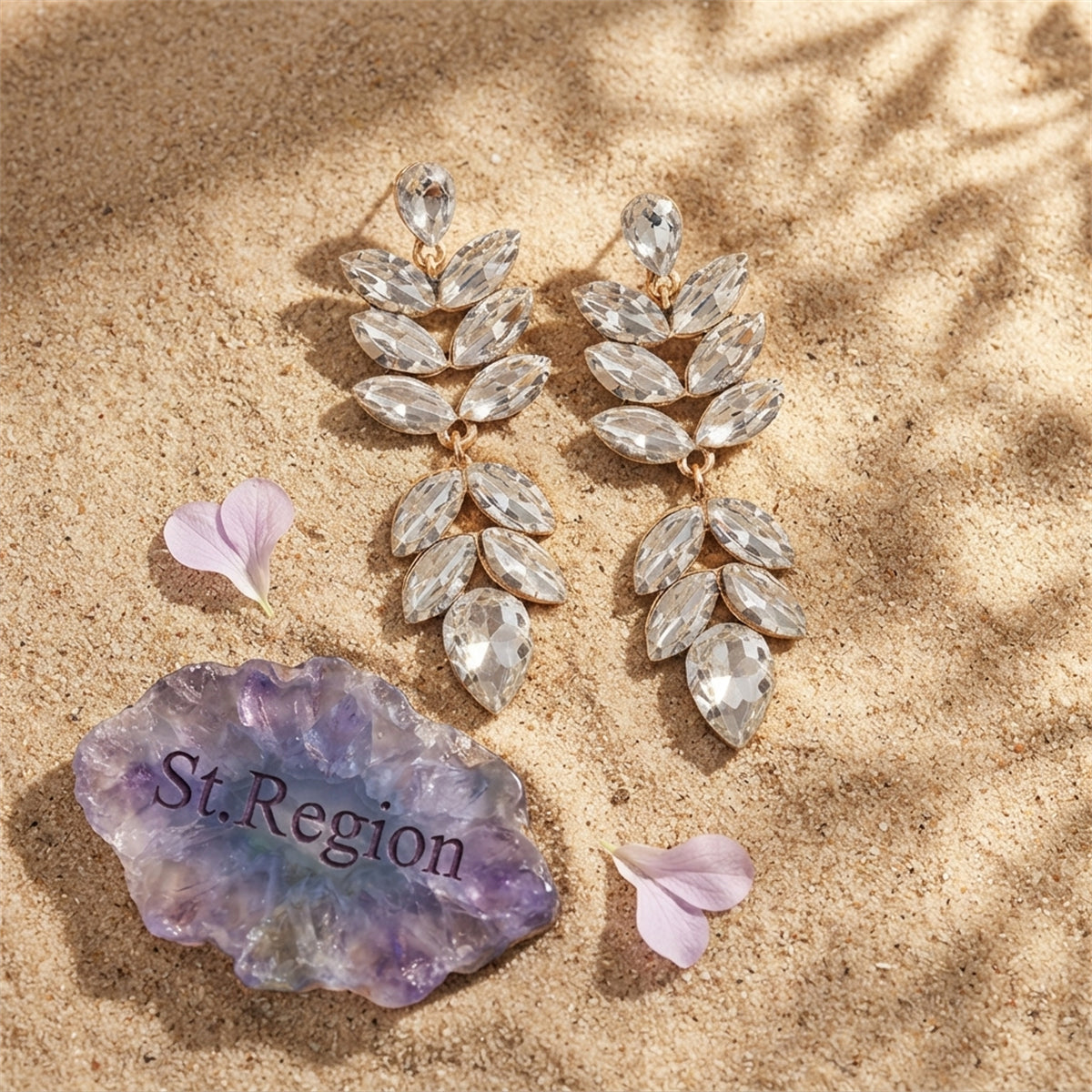 Crystal & 18K Gold-Plated Vine Drop Earrings