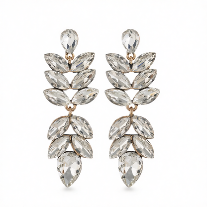 Crystal & 18K Gold-Plated Vine Drop Earrings