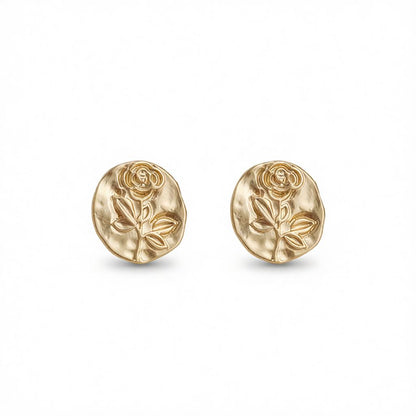 18K Gold-Plated Rose Stud Earrings