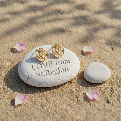18K Gold-Plated Rose Stud Earrings