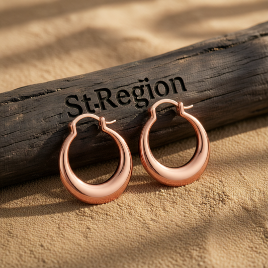 18K Rose Gold-Plated Smooth Hoop Earrings