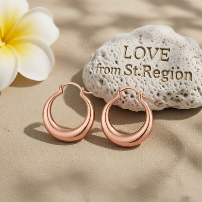 18K Rose Gold-Plated Smooth Hoop Earrings