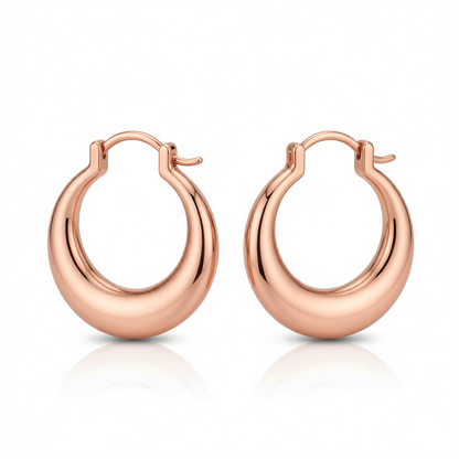 18K Rose Gold-Plated Smooth Hoop Earrings