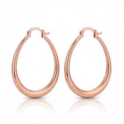 18K Rose Gold-Plated Ellipse Hoop Earrings
