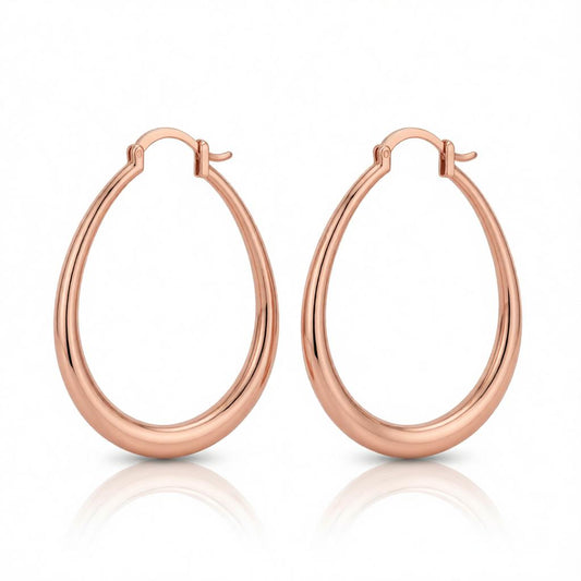 18K Rose Gold-Plated Ellipse Hoop Earrings