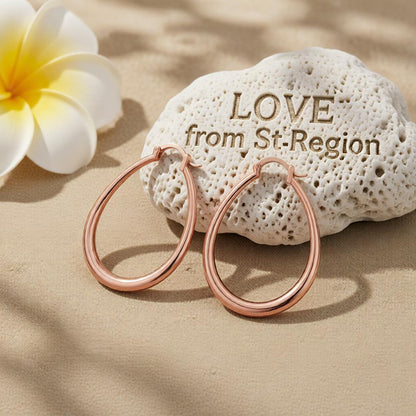 18K Rose Gold-Plated Ellipse Hoop Earrings
