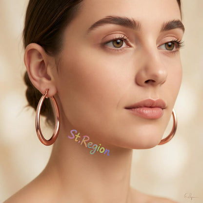 18K Rose Gold-Plated Ellipse Hoop Earrings