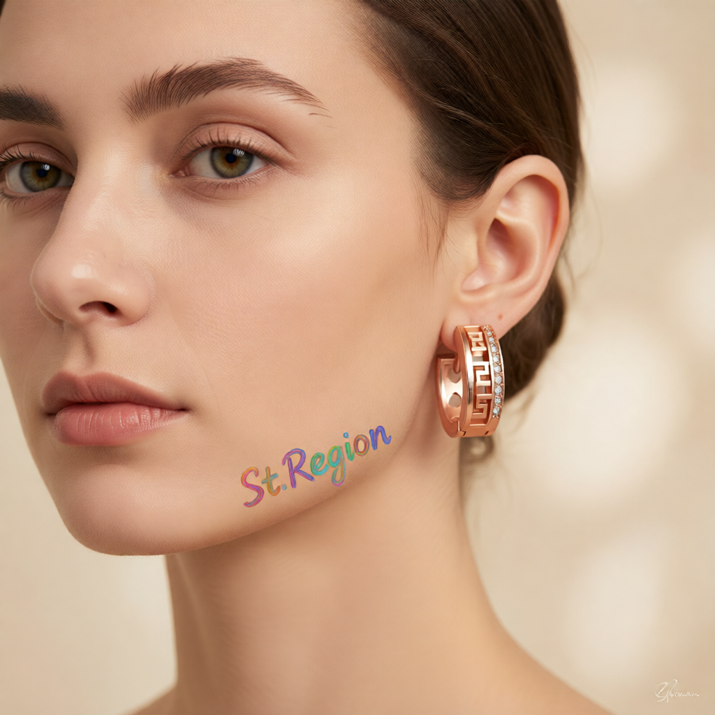 Cubic Zirconia & 18K Rose Gold-Plated Huggie Earrings