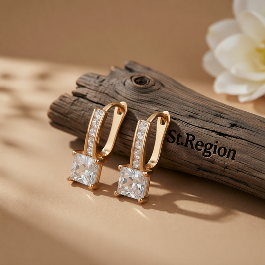 Cubic Zirconia & 18K Gold-Plated Huggie Earrings