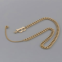 Beautiful 18K gold-plated Cuban chain bracelet with an initial 'B', perfect for making a stylish statement in any ensemble.