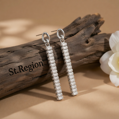 Crystal & Silver-Plated Cuban Chain Drop Earrings