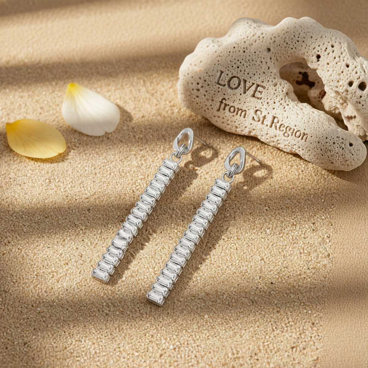 Crystal & Silver-Plated Cuban Chain Drop Earrings