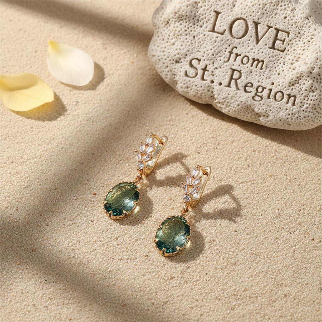 Oval-Cut Crystal and 18K Gold-Plated Huggie Earring, gold huggie earrings, everyday style, lifestyle look
