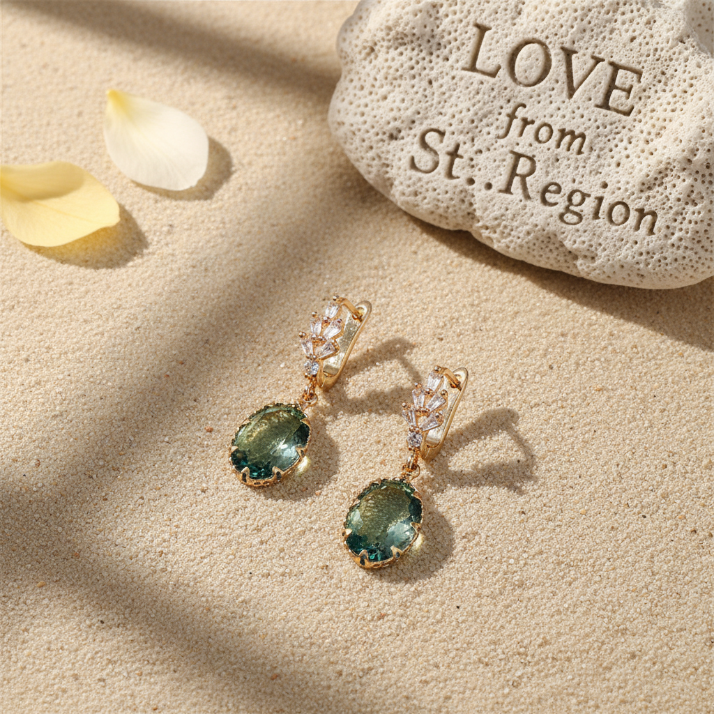 Oval-Cut Crystal & 18K Gold-Plated Huggie Earring - Street Region