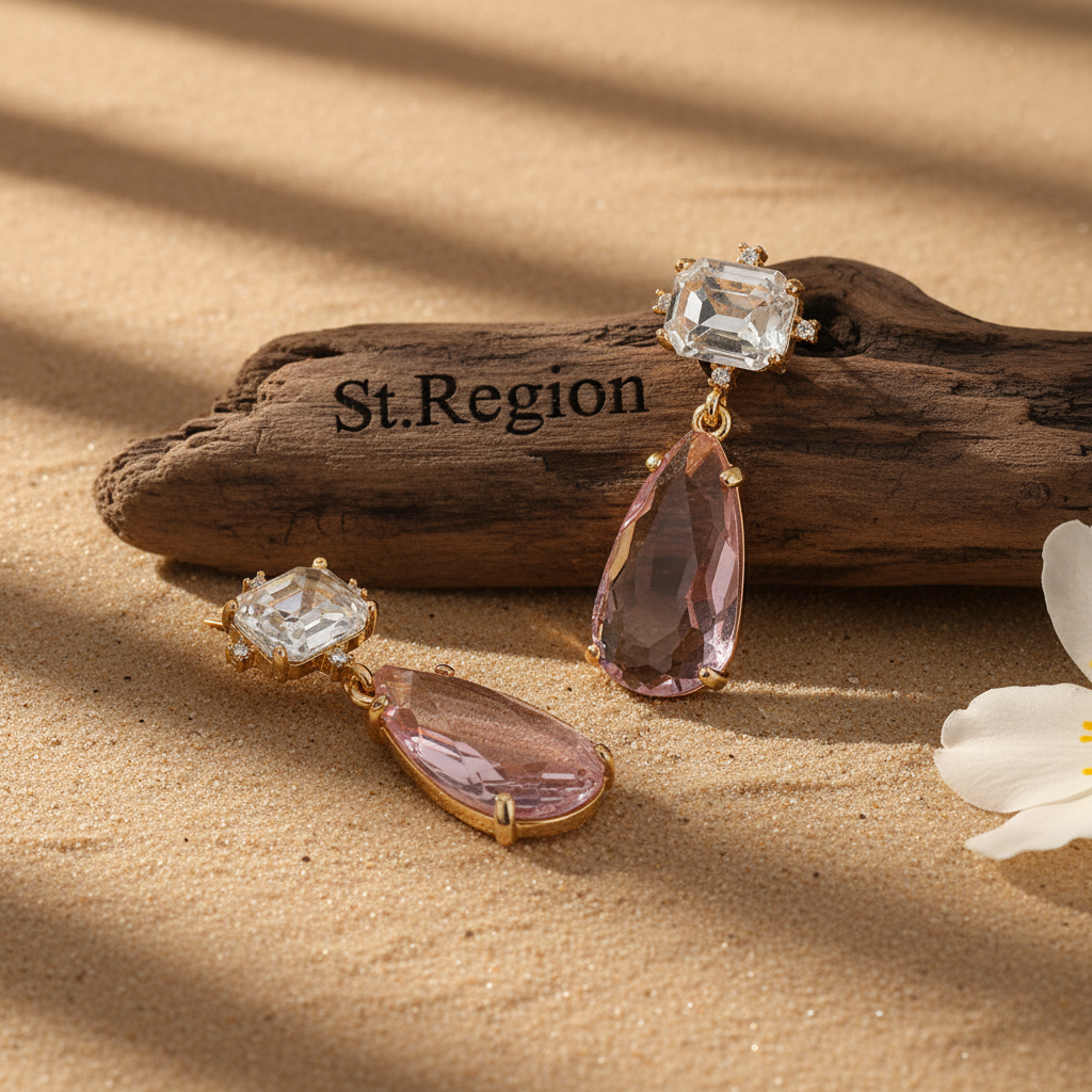 Pink Crystal & Cubic Zirconia Goldtone Rectangle Drop Earrings - Street Region