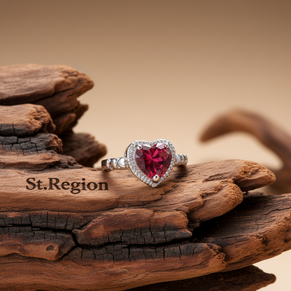 Rose Crystal & Silver-Plated Heart Ring - Street Region