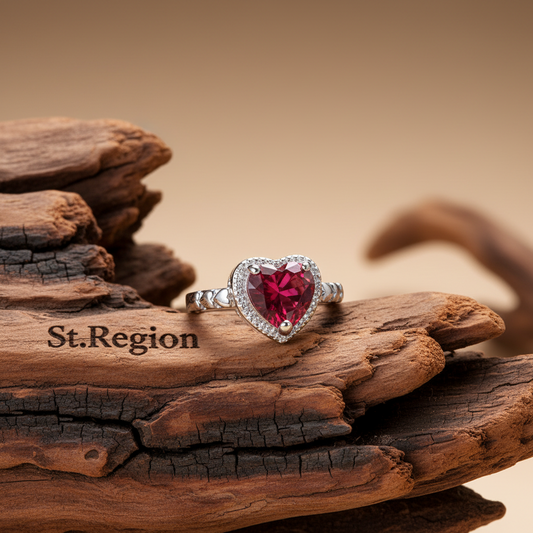 Rose Crystal & Silver-Plated Heart Ring - Street Region
