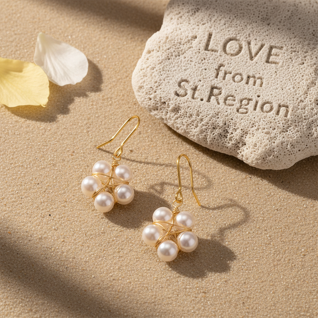 Pearl & Goldtone Geometric Floral Hook Earrings - Street Region