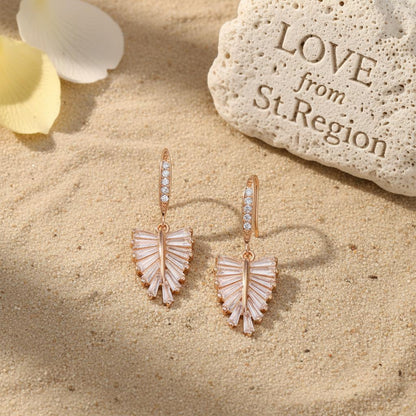 Cubic Zirconia and Goldtone Leaf Hook Earrings, gold drop earrings for women, dainty minimalist design, lifestyle look