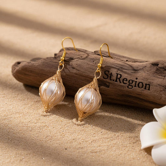 pink acrylic drop earrings for women St.Region