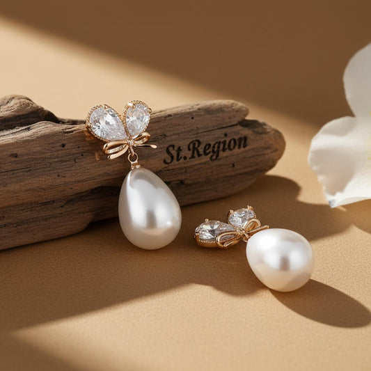 pink acrylic drop earrings for women St.Region