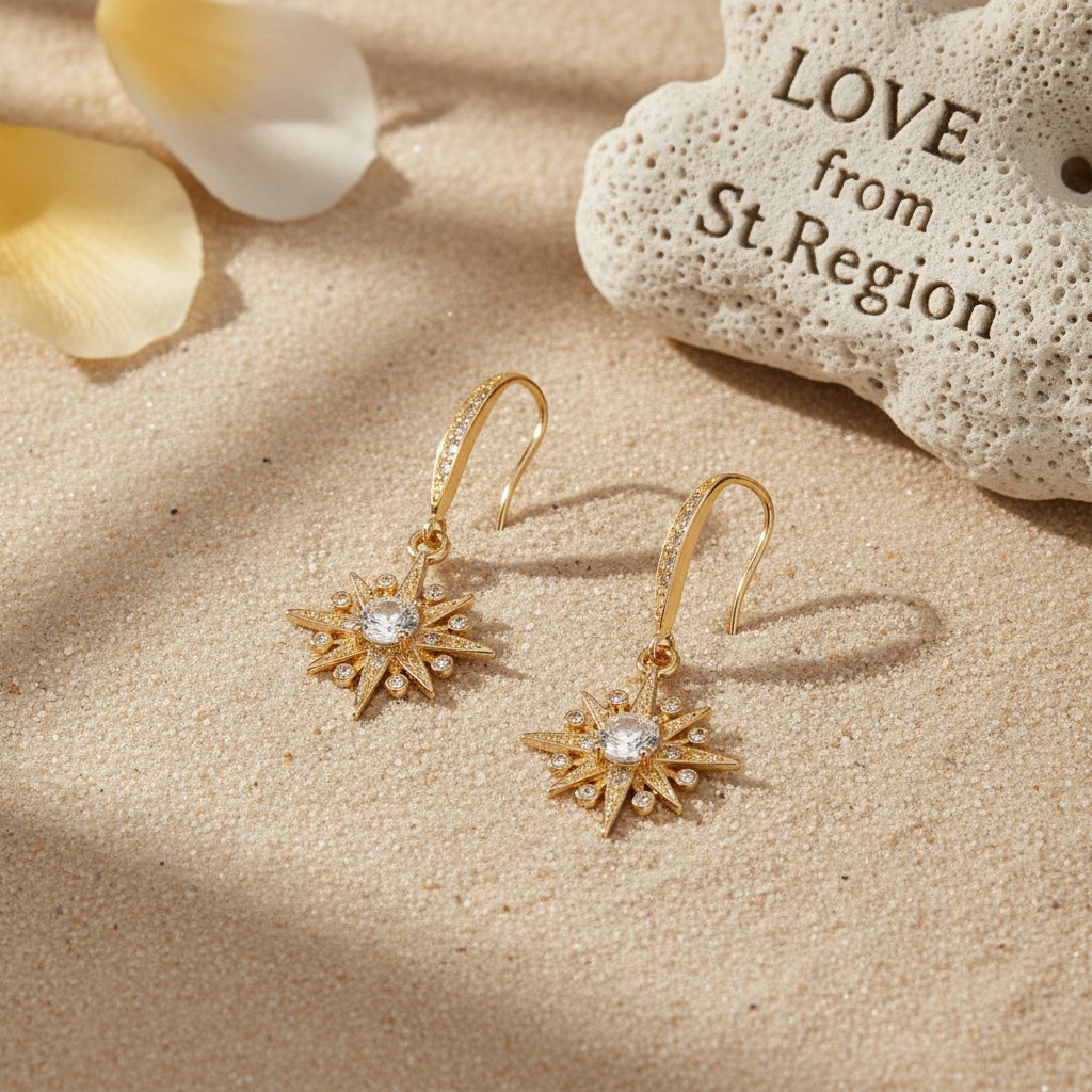 Crystal & Cubic Zirconia Goldtone Star Hook Earrings - Street Region