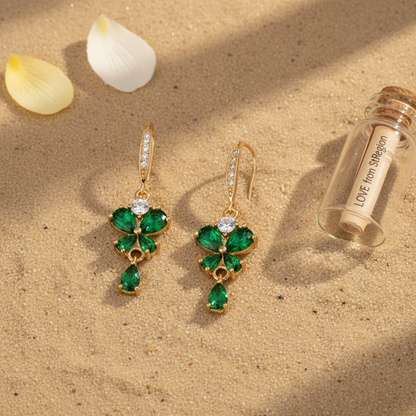 Emerald Crystal & Cubic Zirconia Goldtone Butterfly Hook Earrings - Street Region