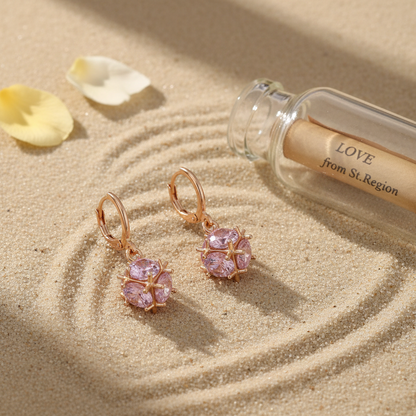 Pink Crystal & Goldtone Ball Huggie Earrings - Street Region