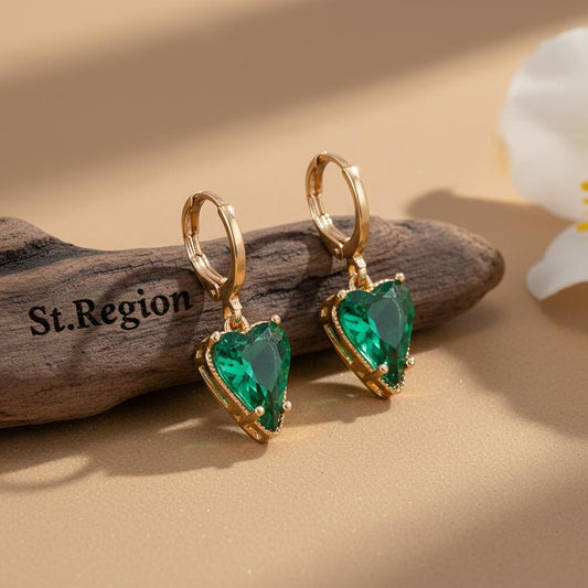 gold tone floral drop earrings St.Region