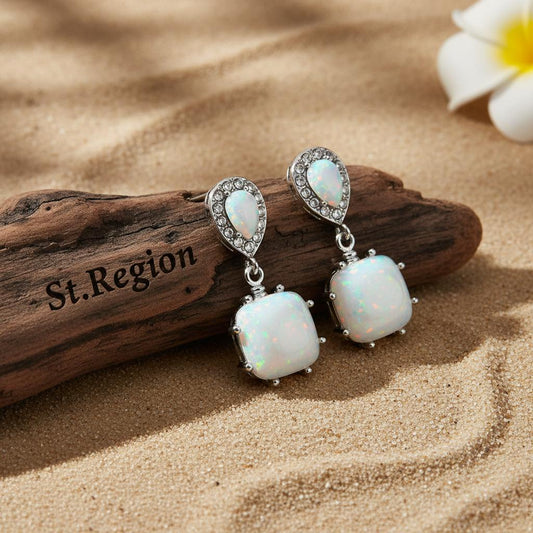 Resin and Cubic Zirconia Drop Earrings, drop earrings for women, everyday style, front view