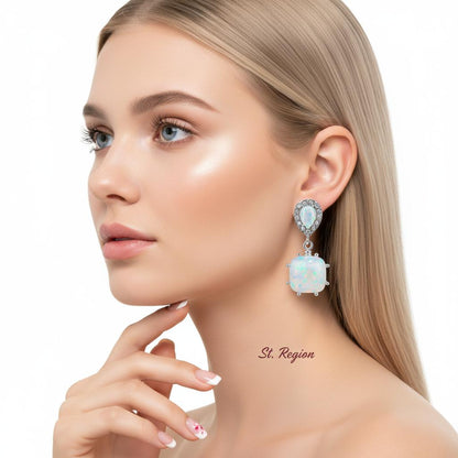 Resin and Cubic Zirconia Drop Earrings, drop earrings for women, everyday style, styled look