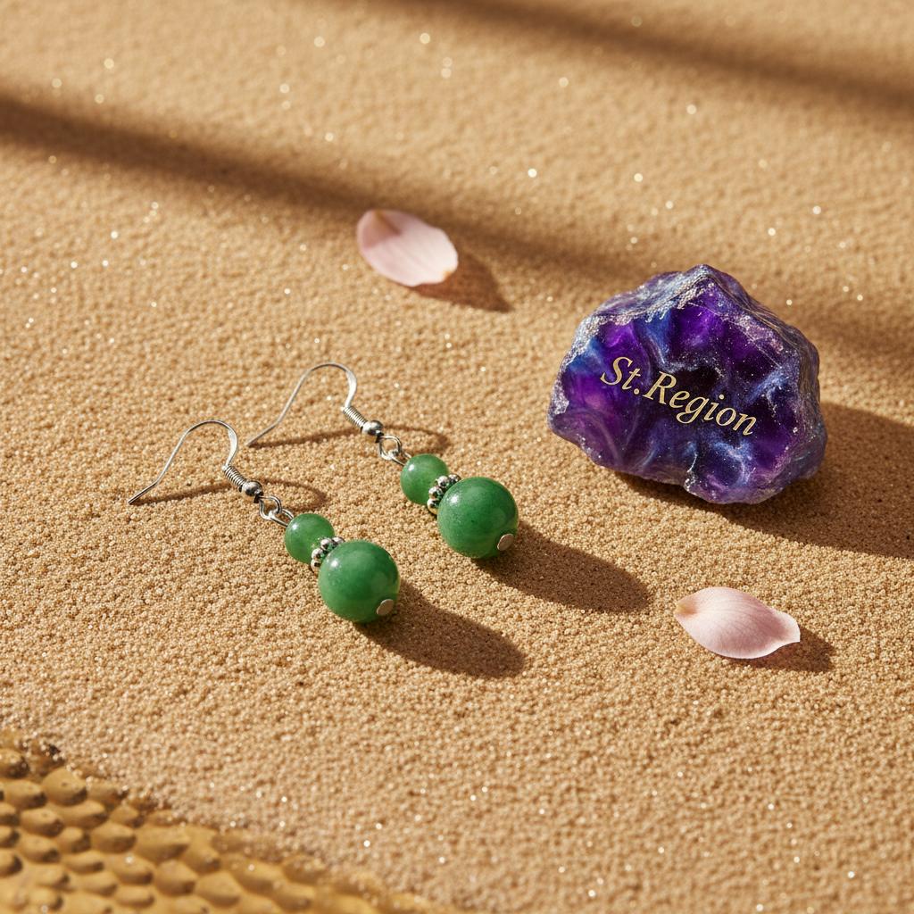 Green Jade and Silvertone ‌Gourd‌-Shape Hook Earrings, silver drop earrings for women, elegant gift for her, detail close-up