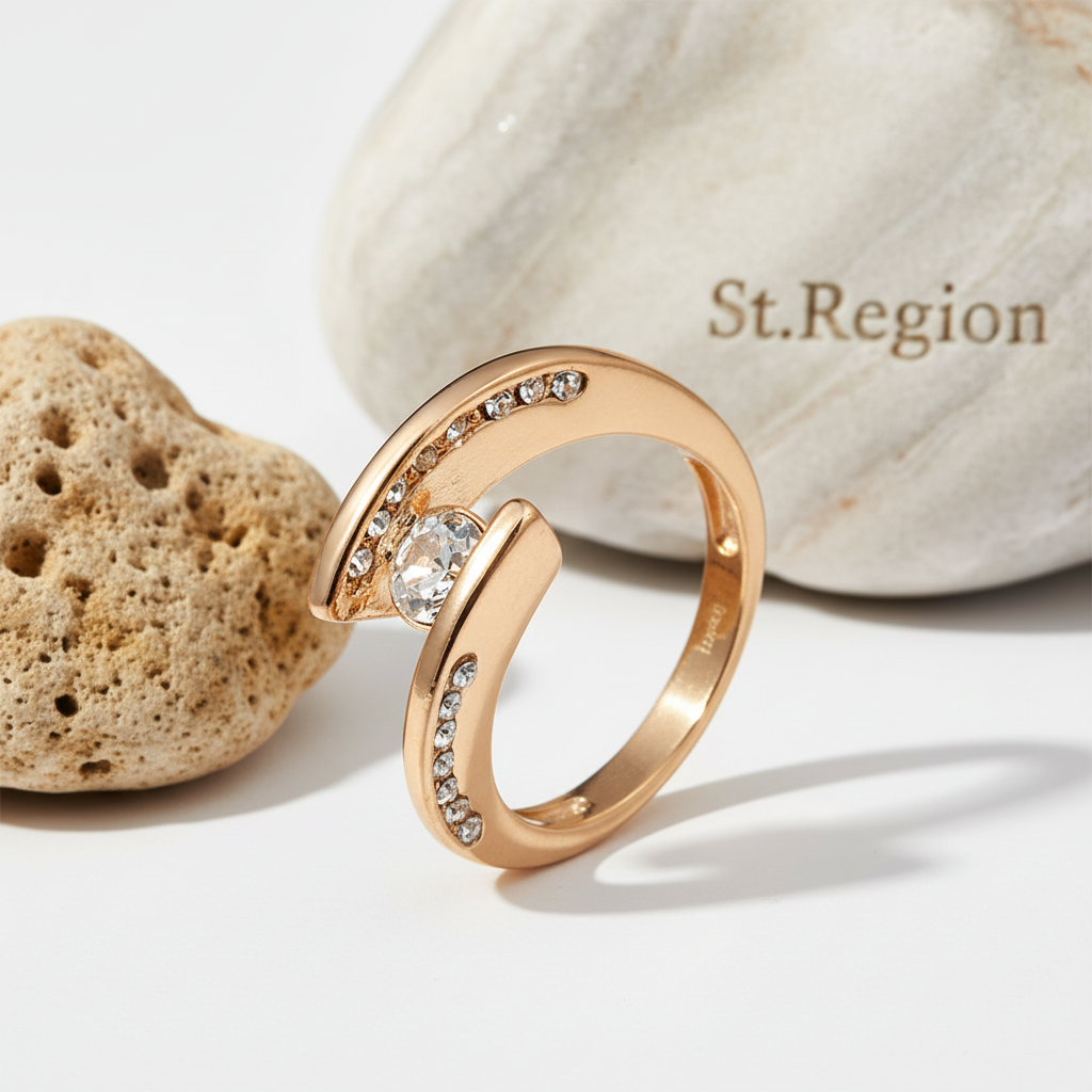 Cubic Zirconia & Crystal Bypass Ring - Street Region