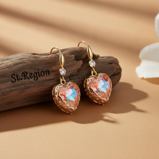 pink acrylic drop earrings for women St.Region